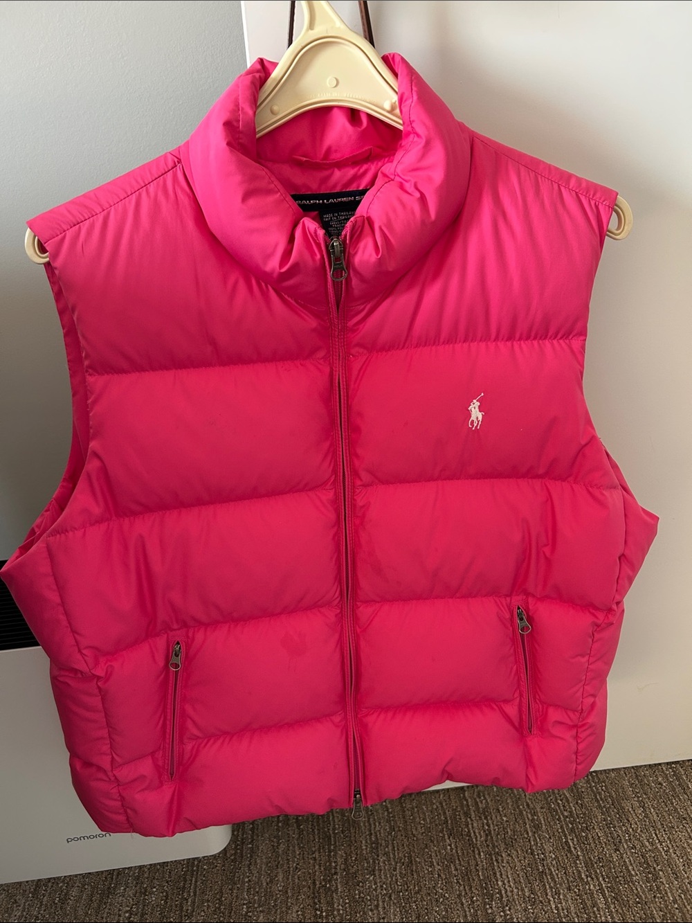 Ralph Lauren Bright Pink Quilted Puffer Vest